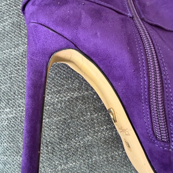 EUC Thalia Sodi Womens Ohlivia Lace Up Faux Suede Ankle Booties In PLUM Size 7.5 - Picture 7 of 15